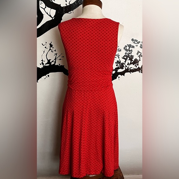 Land’s End Dress Fitted Stretch Orange and Red  Small - Picture 4 of 5